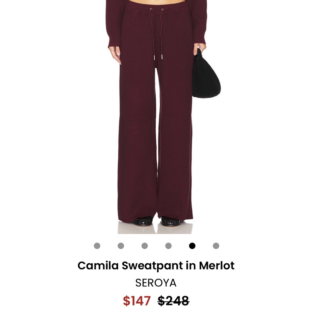SER.O.YA Camila  Wide-Leg Pants - Merlot xs